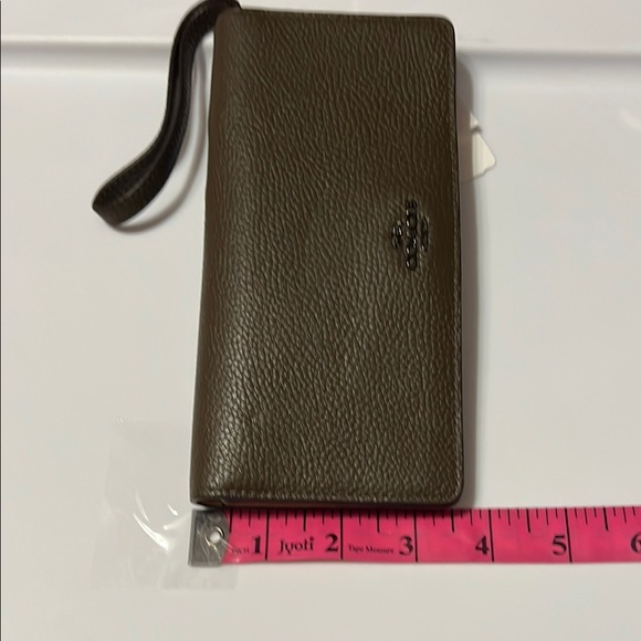 Coach Brown Leather Wallet with Wrist Strap - Picture 5 of 5